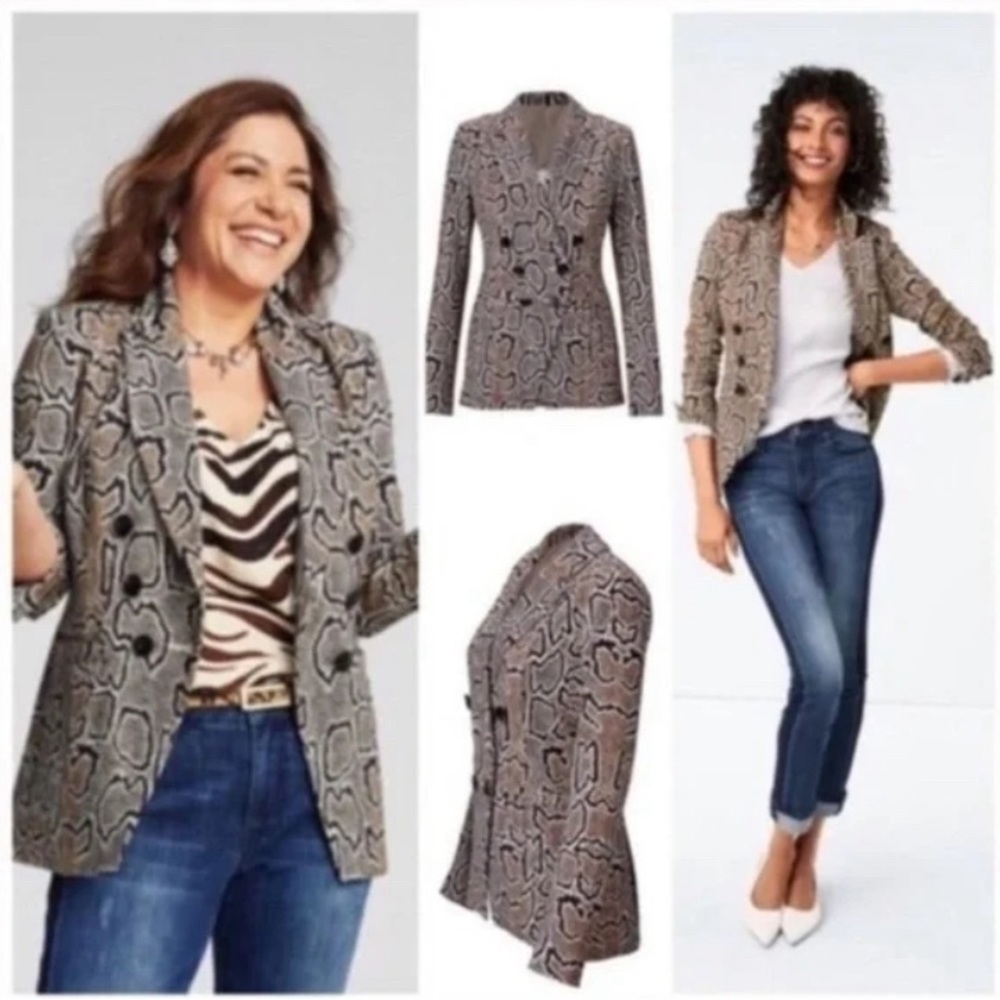Cabi 3733 Python Snake Animal Print Blazer Long S… - image 8